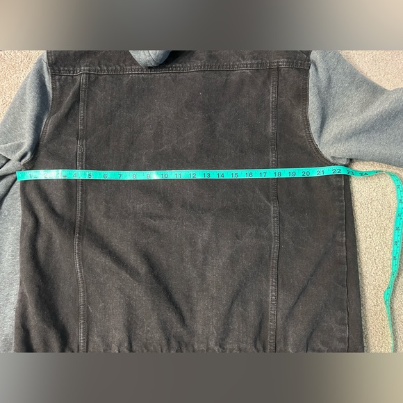 Brooklyn Cloth Black and Gray Hooded Denim Jacket - Picture 4 of 5